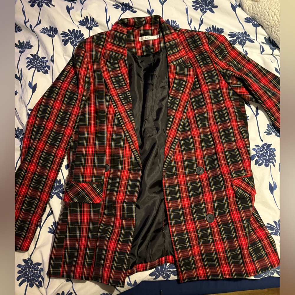 Simon’s Twik red plaid blazer, medium